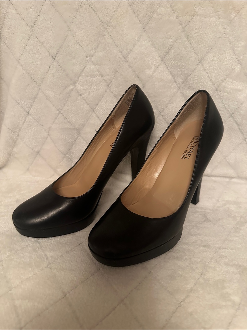 Michael Kors Black Leather Platform High Heel Pumps